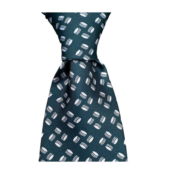 Vintage Christian Dior Men Silk Necktie Green Macaron Corpcore Preppy 90s Career - Picture 1 of 10